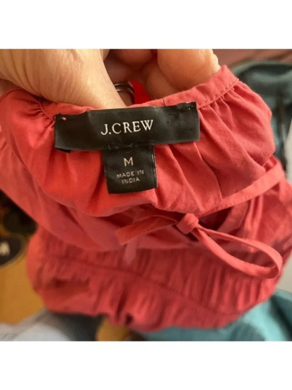 J.‎ CREW Poplin Puff Sleeve Cinched Waist Dress. Cinnamon. Size Medium